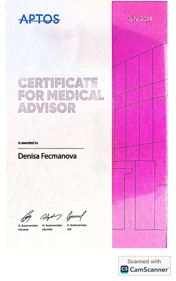 APTOS Certificate for Medical Advisor