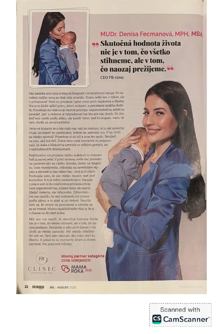 Náhľad rozhovoru s MUDr. Denisou Fecmanovou v magazíne MAMA a ja